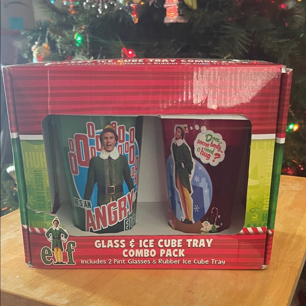 Elf Movie Glass & Ice Cube Tray Combo Pack
